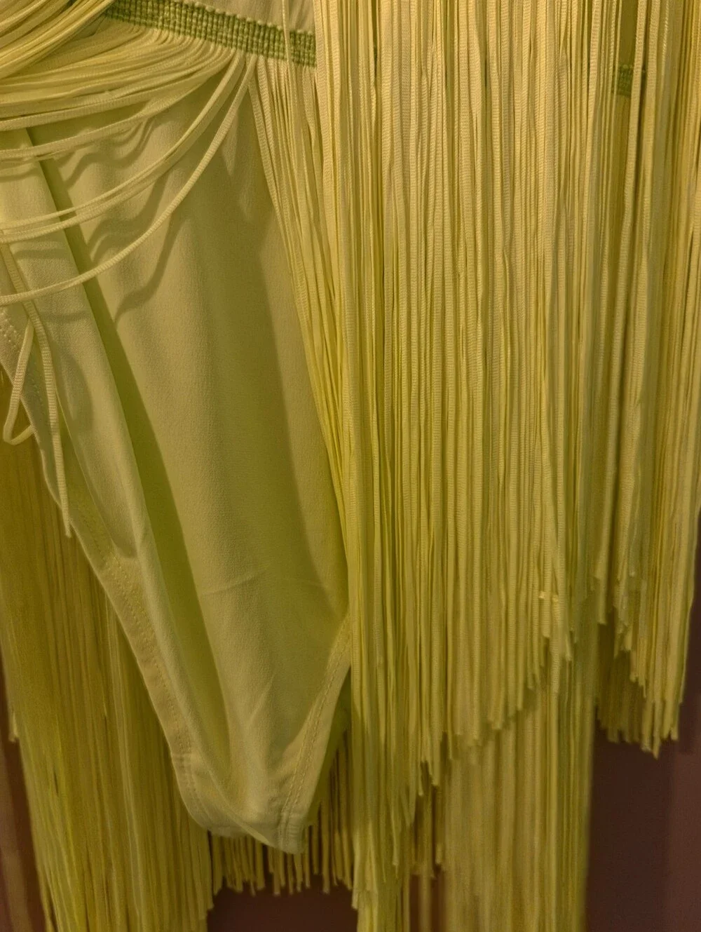 Vibrant Lime Green Carnival Fringe Dress